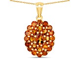 Citrine 18K Yellow Gold Over Sterling Silver Cluster Necklace