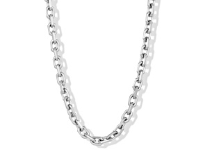Invicta Jewelry Men's Beveled Edge Rectangular Link Chain Necklace (8.5mm) - 24"