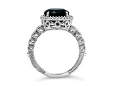 Judith Ripka Emerald Simulant & Bella Luce® Diamond Simulant Rhodium Over Sterling Silver Ring