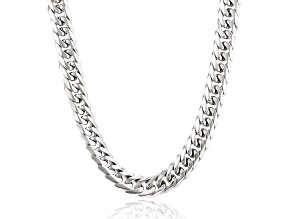 Invicta Jewelry Men's Polished Curb Chain Steel Necklace (10mm) - 24"