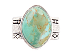 Barse Jewelry Turquoise Sterling Silver Hammered Ring