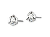 Rhodium Over 14K Gold Certified Lab Grown Diamond 1 1/2ct. VS/SI GH+, 3 Prong Stud Earrings