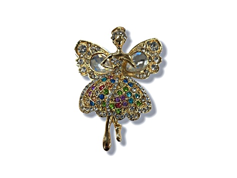 Gold Tone Fairy Princess Multi Crystal Key Chain