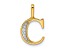 14K Yellow Gold Diamond Letter C Initial Pendant