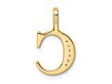 14K Yellow Gold Diamond Letter C Initial Pendant