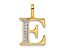 14K Yellow Gold Diamond Letter E Initial Pendant