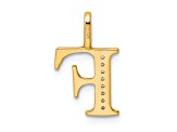 14K Yellow Gold Diamond Letter F Initial Pendant