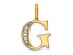 14K Yellow Gold Diamond Letter G Initial Pendant
