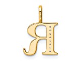 14K Yellow Gold Diamond Letter R Initial Pendant