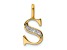 14K Yellow Gold Diamond Letter S Initial Pendant