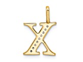 14K Yellow Gold Diamond Initial X Initial Pendant