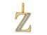 14K Yellow Gold Diamond Letter Z Initial Pendant