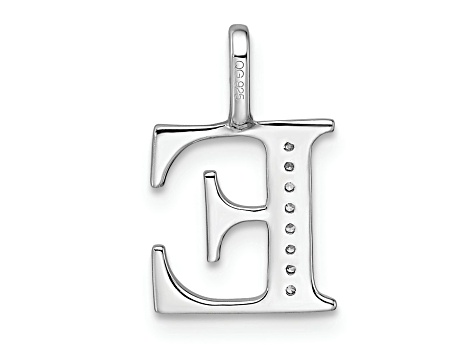 14K White Gold Diamond Letter E Initial Pendant - 1CSX8E | JTV.com