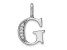 14K White Gold Diamond Letter G Initial Pendant