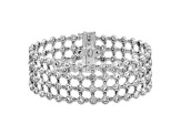 18K White Gold Diamond 4 Row 7.25-inch Bracelet 8.26ctw