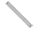 18K White Gold Diamond 4 Row 7.25-inch Bracelet 8.26ctw