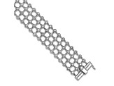 18K White Gold Diamond 4 Row 7.25-inch Bracelet 8.26ctw