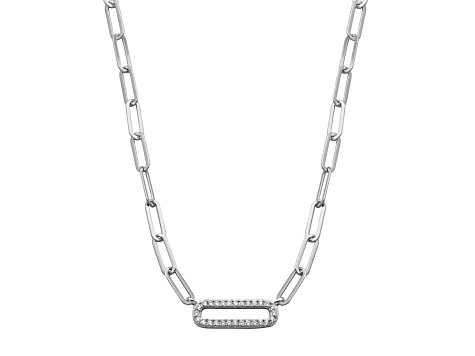White Cubic Zirconia Rhodium Over Sterling Silver Necklace (0.462 ctw DEW)