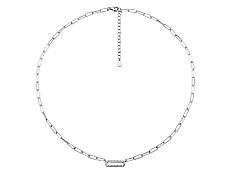 White Cubic Zirconia Rhodium Over Sterling Silver Necklace (0.462 ctw DEW)
