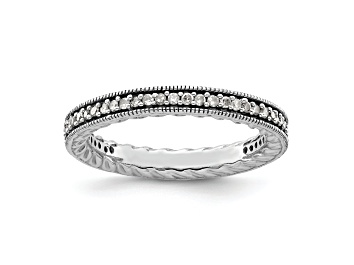 Picture of Sterling Silver Stackable Expressions Polished Diamond Ring 0.288ctw