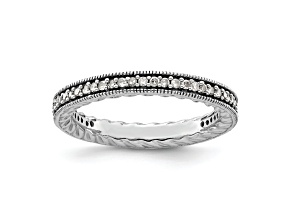 Sterling Silver Stackable Expressions Polished Diamond Ring 0.288ctw