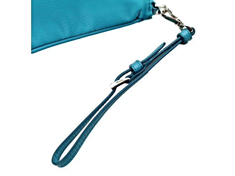 Prada Tessuto Turquoise Nylon Cosmetic Case Wristlet Clutch Bag