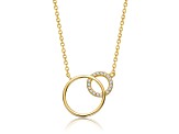 Clear Cubic Zirconia, 14k Gold Plated over Brass Entwined Triple Eternity Circle Necklace