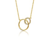 Clear Cubic Zirconia, 14k Gold Plated over Brass Entwined Triple Eternity Circle Necklace