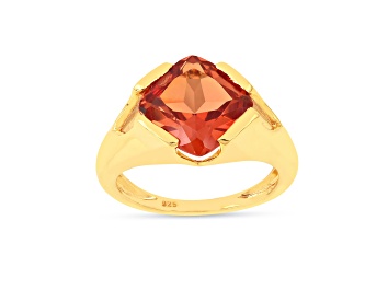 Picture of 14K Yellow Gold Over Sterling Silver Lab Created Padparadscha Sapphire Ring 3.40ctw
