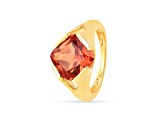 14K Yellow Gold Over Sterling Silver Lab Created Padparadscha Sapphire Ring 3.40ctw