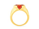 14K Yellow Gold Over Sterling Silver Lab Created Padparadscha Sapphire Ring 3.40ctw