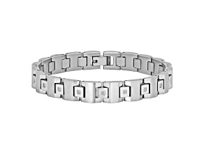 Stainless Steel Diamond Bracelet .10ctw