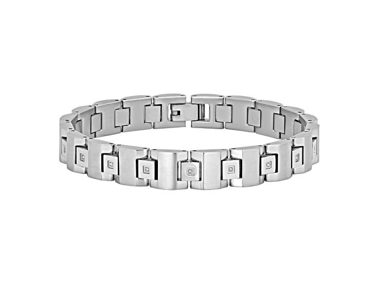 Stainless Steel Diamond Bracelet.10ctw