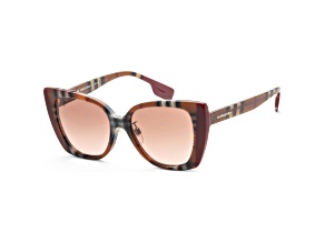 Burberry Women's Meryl 54mm Check Brown Bordeaux Sunglasses