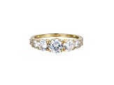 White Cubic Zirconia 18K Yellow Gold Over Sterling Silver Ring 2.90ctw