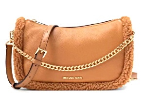 Michael Kors Carmela Medium Pebbled Leather Convertible Crossbody Handbag in Deer Multi