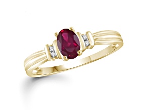 Red Ruby 14K Gold Over Sterling Silver Ring 0.60ctw