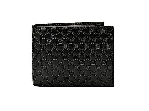 Gucci Men's Microguccissima GG Black Leather Trifold ID Wallet - 1CWGCA ...