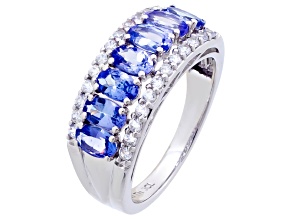 Blue Tanzanite Rhodium Over Sterling Silver 1.80 cttw