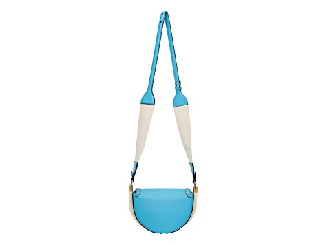 Fendi Moonlight Cyber Blue Leather Satchel Crossbody Bag