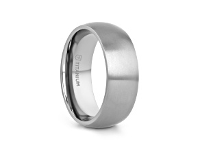 ERIS Men’s Titanium Brushed Finish Domed Wedding Band- 8mm
