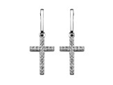 White Cubic Zirconia Rhodium Over Sterling Silver Earrings 0.56 ctw