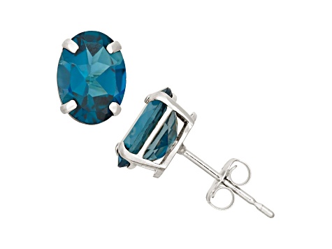 London Blue Topaz 10K White Gold Earrings 2.70ctw