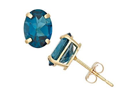 London Blue Topaz 10K Yellow Gold Earrings 2.70ctw