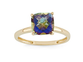 Mystic Fire® Blue 10K Yellow Gold Ring 2.05ct