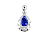 14K White Gold Tanzanite and Diamond Pendant 1.97ctw