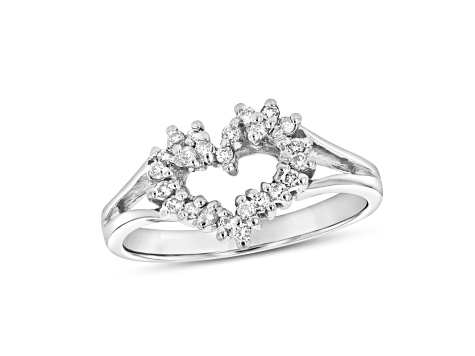 0.20ctw Diamond Heart Shaped Ring in 14k White Gold