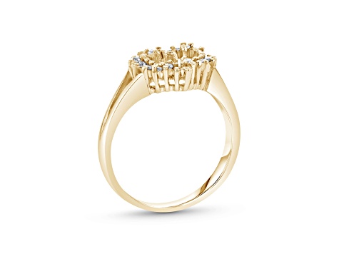0.20ctw Diamond Heart Shaped Ring in 14k Yellow Gold