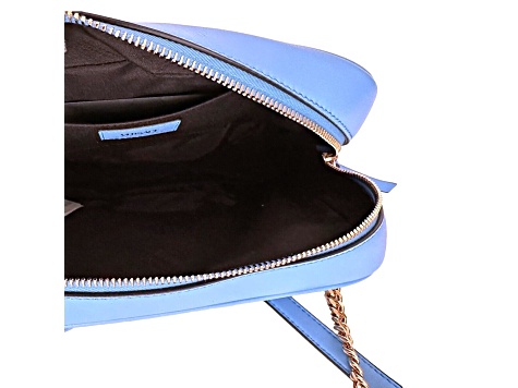 Versace La Medusa Blue Quilted Small Camera Crossbody Bag