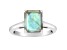 10x8mm Emerald Cut Labradorite Rhodium Over Sterling Silver Ring